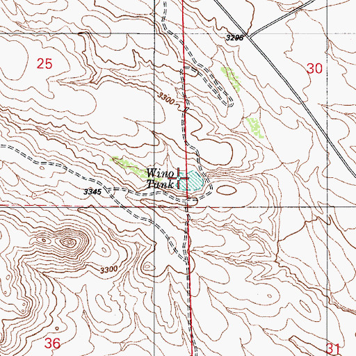 Topographic Map of Wino Tank, AZ