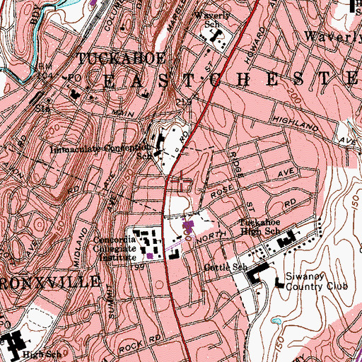 Topographic Map of Ward House, NY