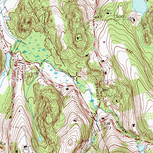 Topographic Map of Marsh Memorial Sanctuary, NY