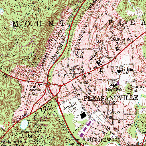 Topographic Map of Memorial Plaza, NY