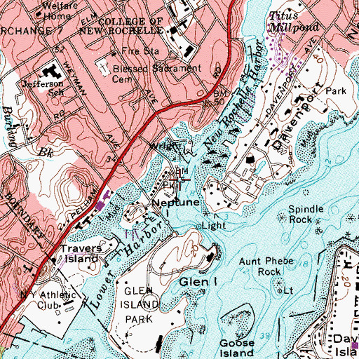 Topographic Map of Neptune Park, NY