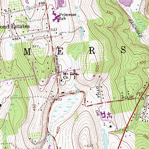 Topographic Map of Reis Park, NY
