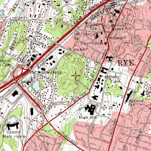 Topographic Map of Rye Nature Center, NY