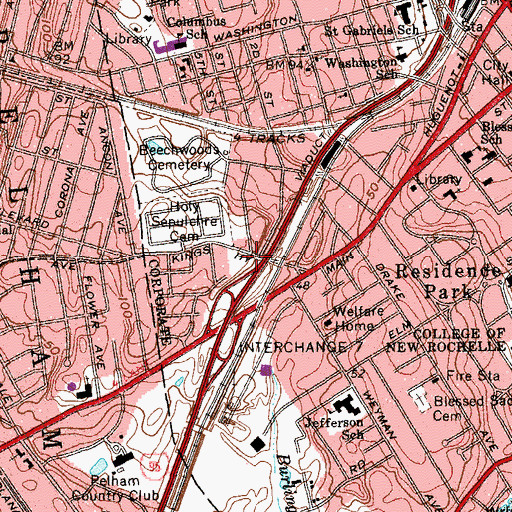 Topographic Map of Sycamore Park, NY