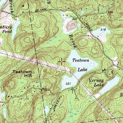 Topographic Map of Teatown Lake Reservation, NY