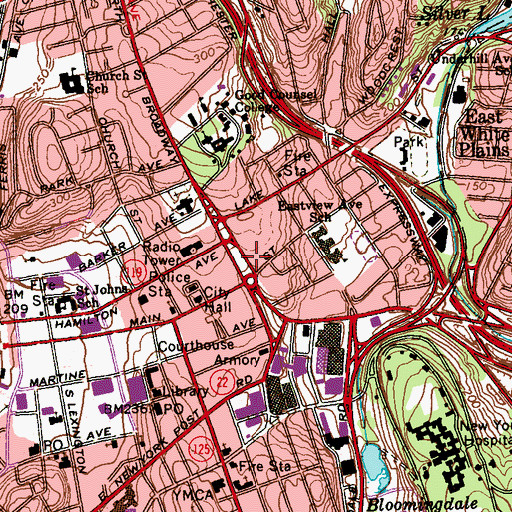 Topographic Map of Tibbets Park, NY