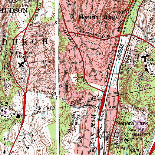 Topographic Map of Uniontown Playground, NY