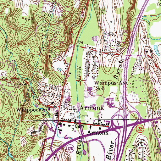 Topographic Map of Wampus Brook Park, NY