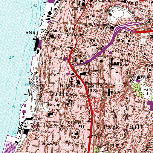 Topographic Map of Saint Mary's Hall, NY
