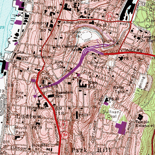 Topographic Map of Emmanuel Slovak Evangelical Lutheran Church, NY