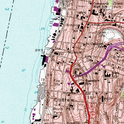 Topographic Map of Saint Johns German Evangelical Lutheran Church, NY