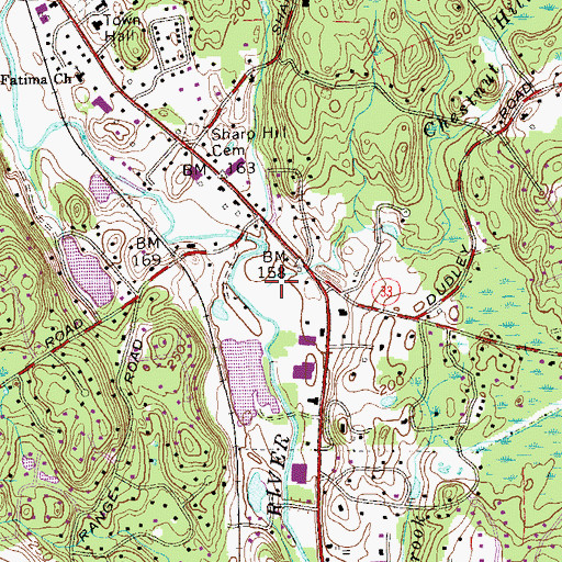 Topographic Map of Chestnut Hill Brook, CT