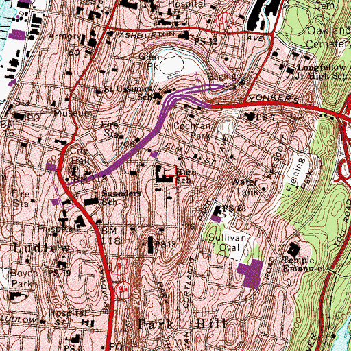 Topographic Map of Enrico Fermi Middle School, NY