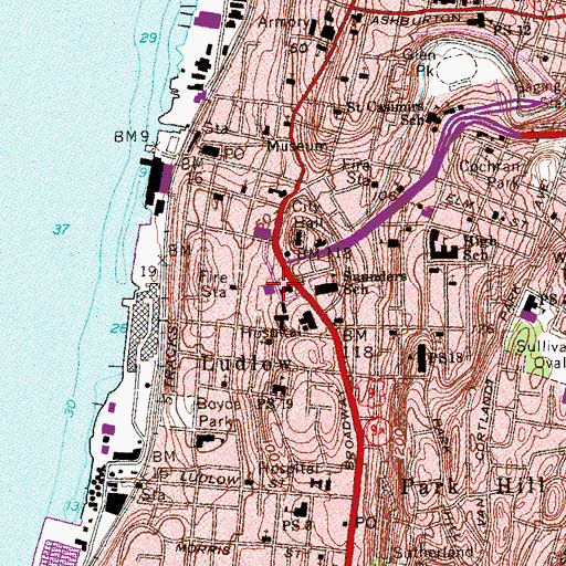 Topographic Map of Saint Mary's Roman Catholic School, NY