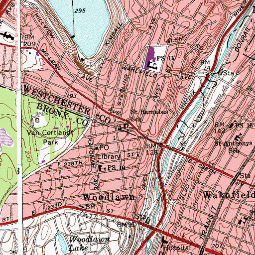 Topographic Map of Saint Barnabas Parish Center, NY