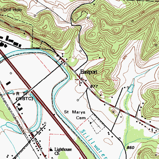 Topographic Map of Eastport Post Office (historical), OH