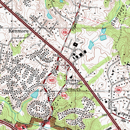 Topographic Map of Andrew Chapel United Methodist Church Cemetery, VA