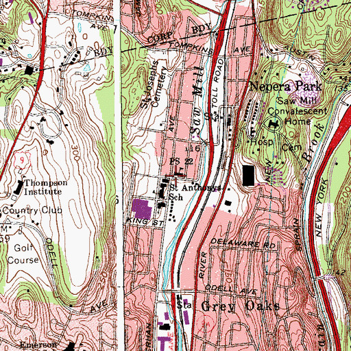 Topographic Map of Church of Saint Anthony, NY