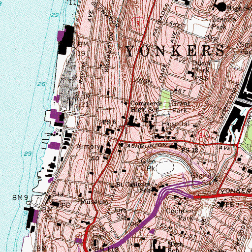 Topographic Map of Memorial African Methodist Episcopal Zion Church, NY