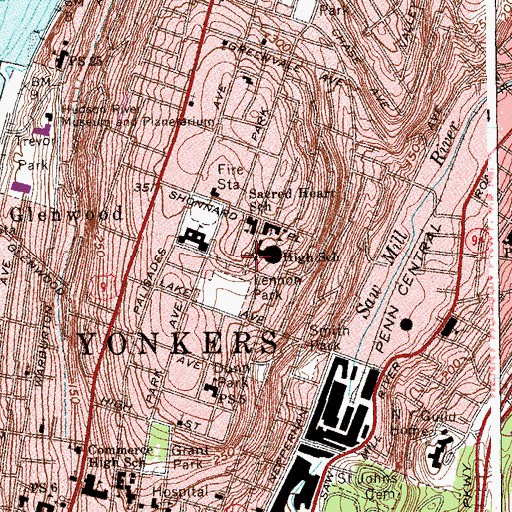 Topographic Map of Saint Agnes Convent, NY