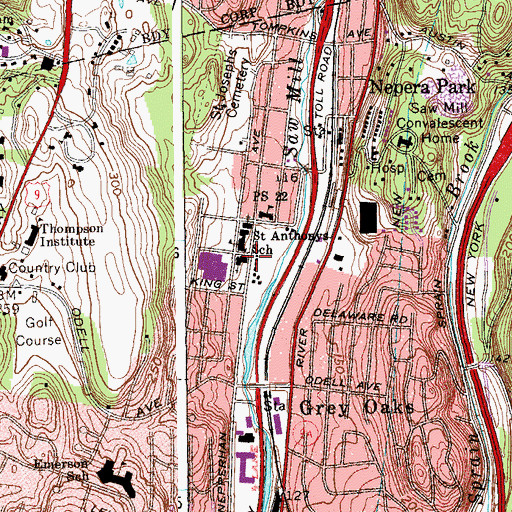Topographic Map of Saint Marks Episcopal Church, NY