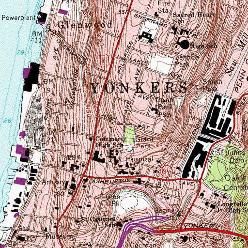 Topographic Map of Sunnyside Sanatorium (historical), NY