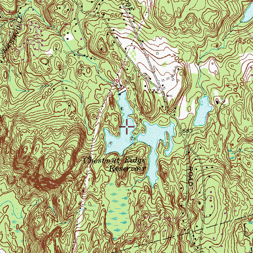 Topographic Map of Chestnut Ridge Reservoir, CT