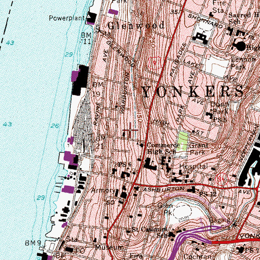 Topographic Map of Our Lady of the Rosary School, NY