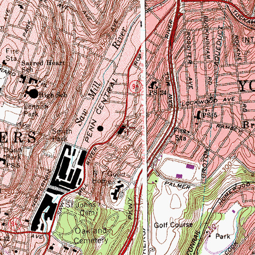 Topographic Map of Saint Bartholomew Parochial School, NY