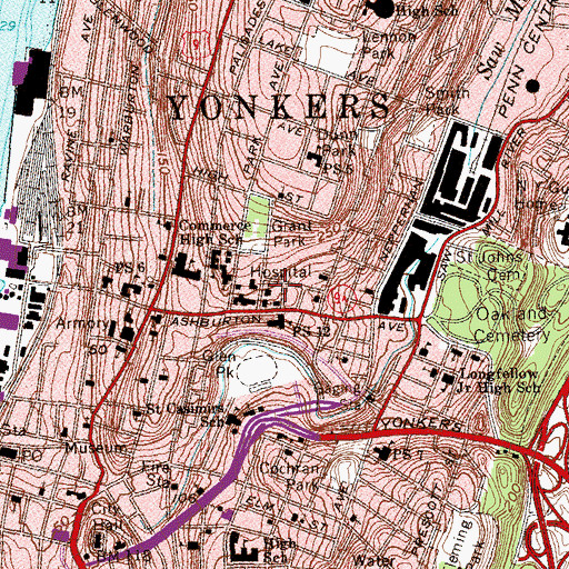 Topographic Map of Saint Joseph's School, NY