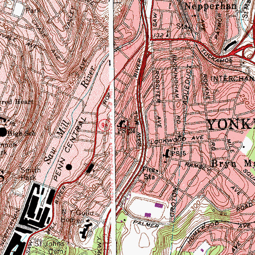 Topographic Map of Hillside Park Playground, NY