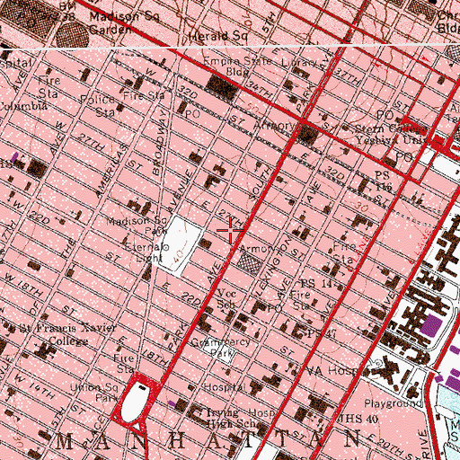 Topographic Map of Gilmore's Garden (historical), NY