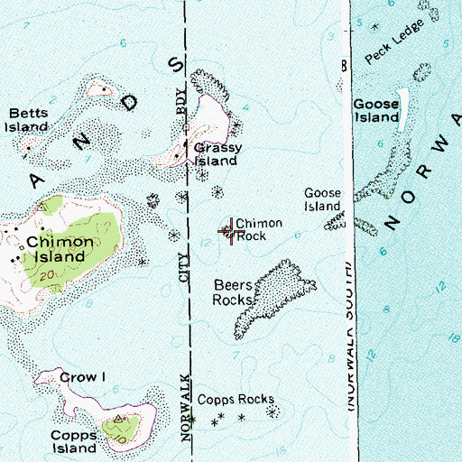 Topographic Map of Chimon Rock, CT