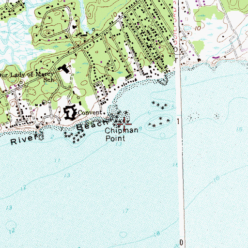 Topographic Map of Chipman Point, CT