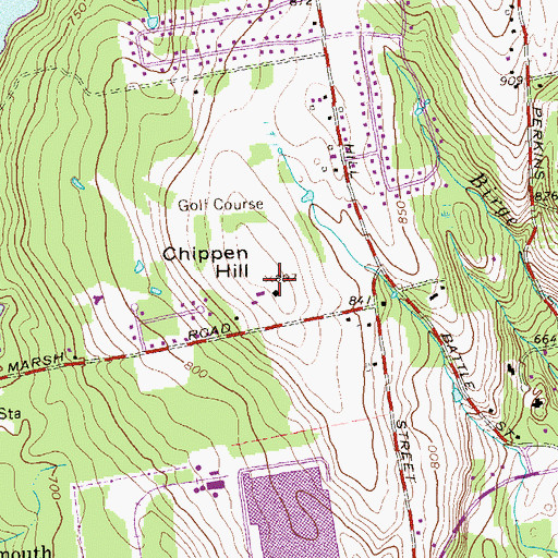 Topographic Map of Chippen Hill, CT