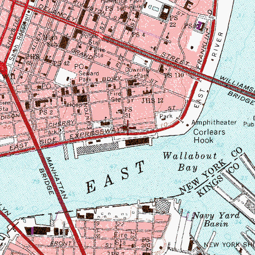 Topographic Map of Gouverneur Hospital (historical), NY