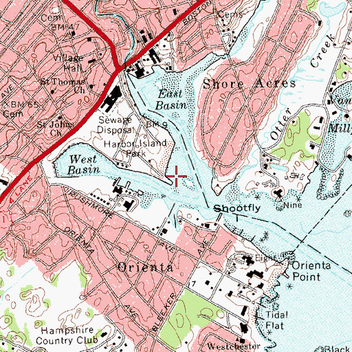Topographic Map of Boardwalk Pier, NY