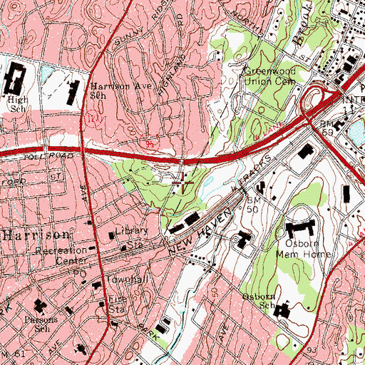 Topographic Map of Cohut School (historical), NY