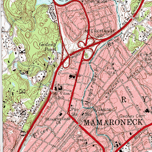 Topographic Map of Mamaroneck Avenue School, NY