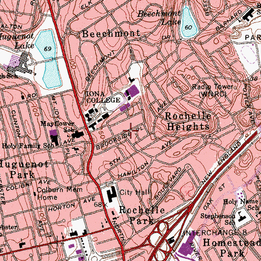 Topographic Map of Pine Brook, NY