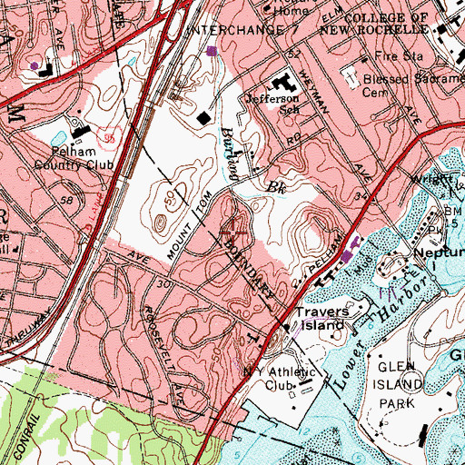Topographic Map of Rosedale, NY