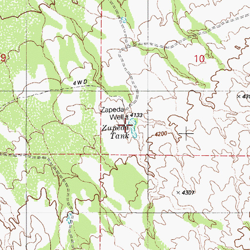 Topographic Map of Zapeda Tank, AZ
