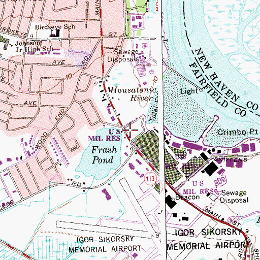 Topographic Map of Christ Church, CT
