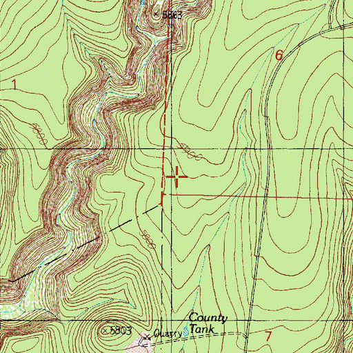 Topographic Map of Breached Tank, AZ