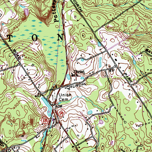 Topographic Map of Christ Church, CT