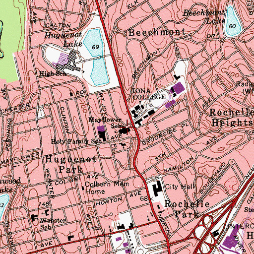 Topographic Map of Arrigoni Library and Technology Center, NY