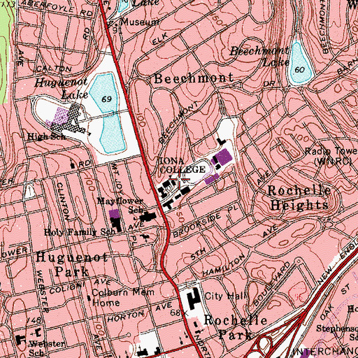 Topographic Map of Cornelia Hall, NY