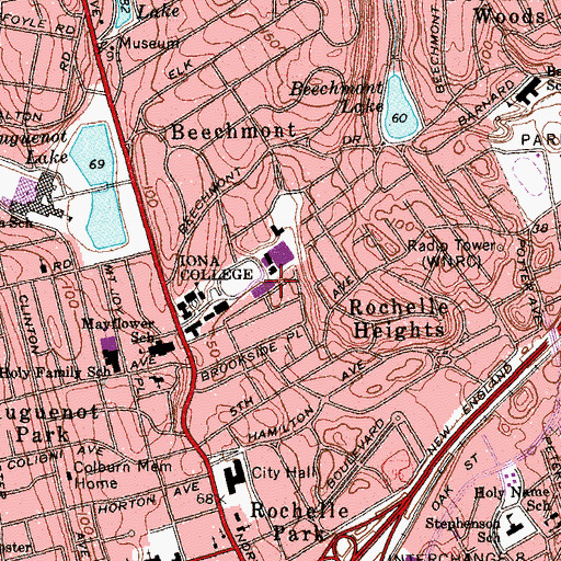 Topographic Map of Mulcahy Campus Events Center, NY