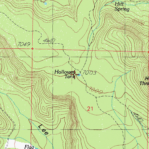 Topographic Map of Holloway Tank, AZ