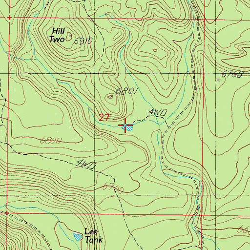 Topographic Map of Elk Tank, AZ